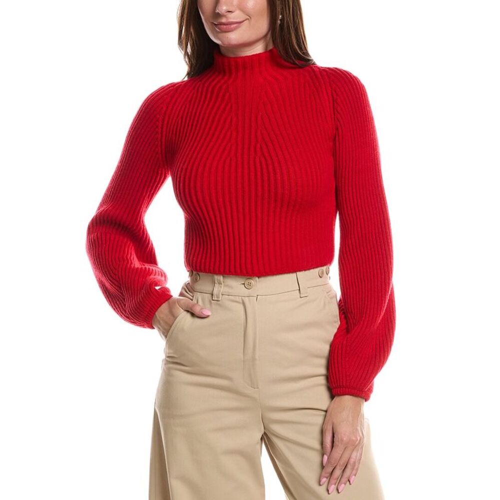 Max Mara Womens  Marmo Wool Sweater, Red